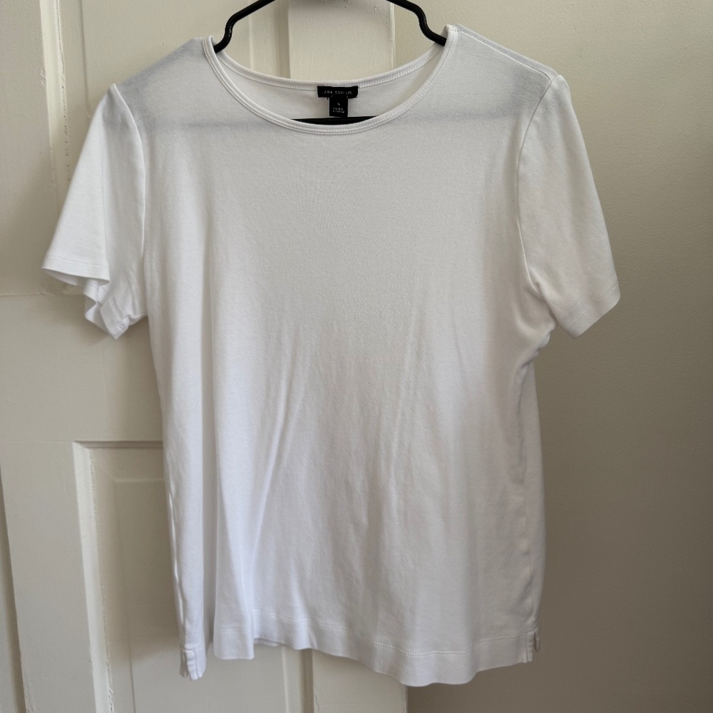 Ann Taylor White Crew Neck Tee